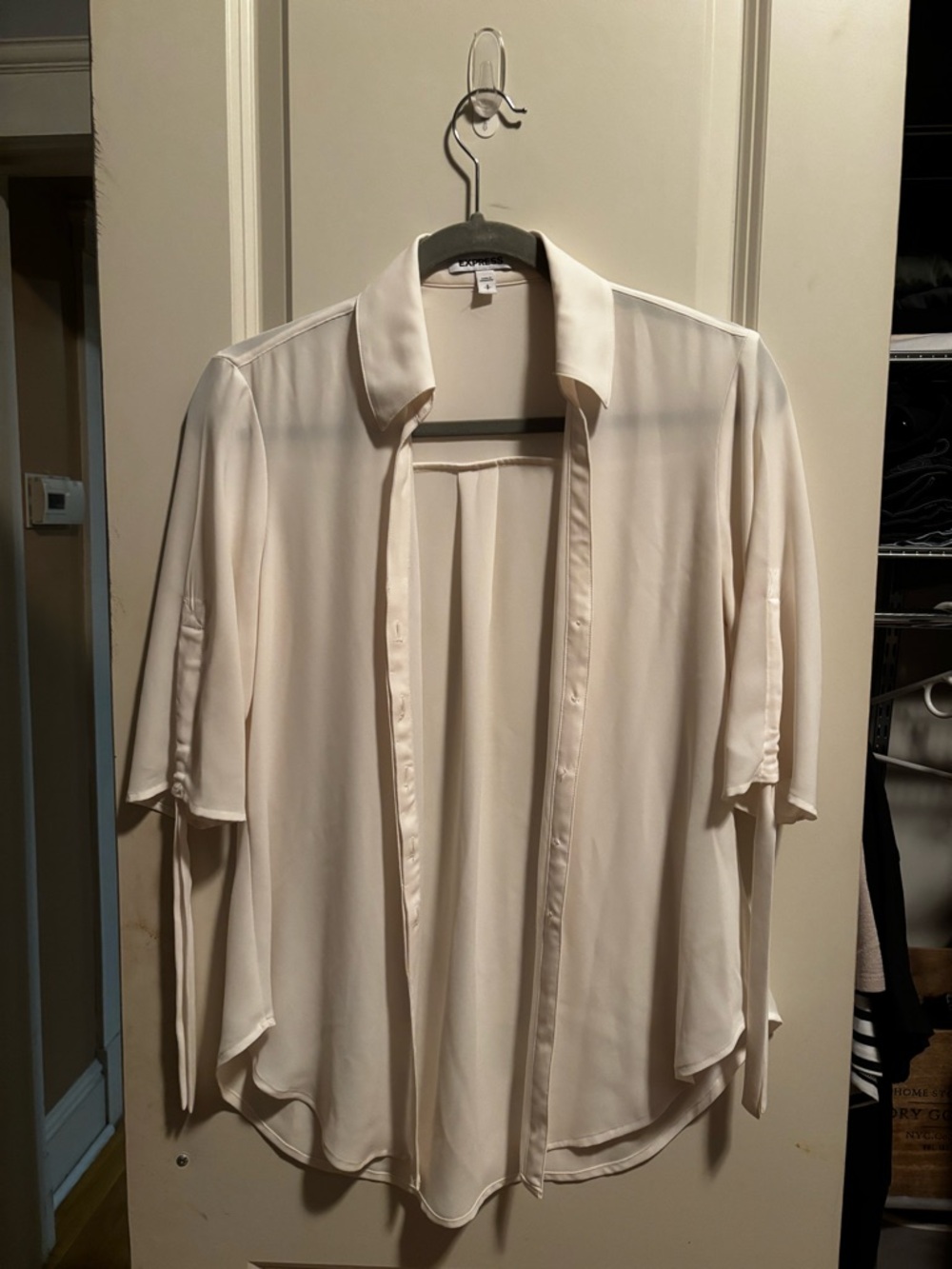 Express Cream Button-Down Blouse